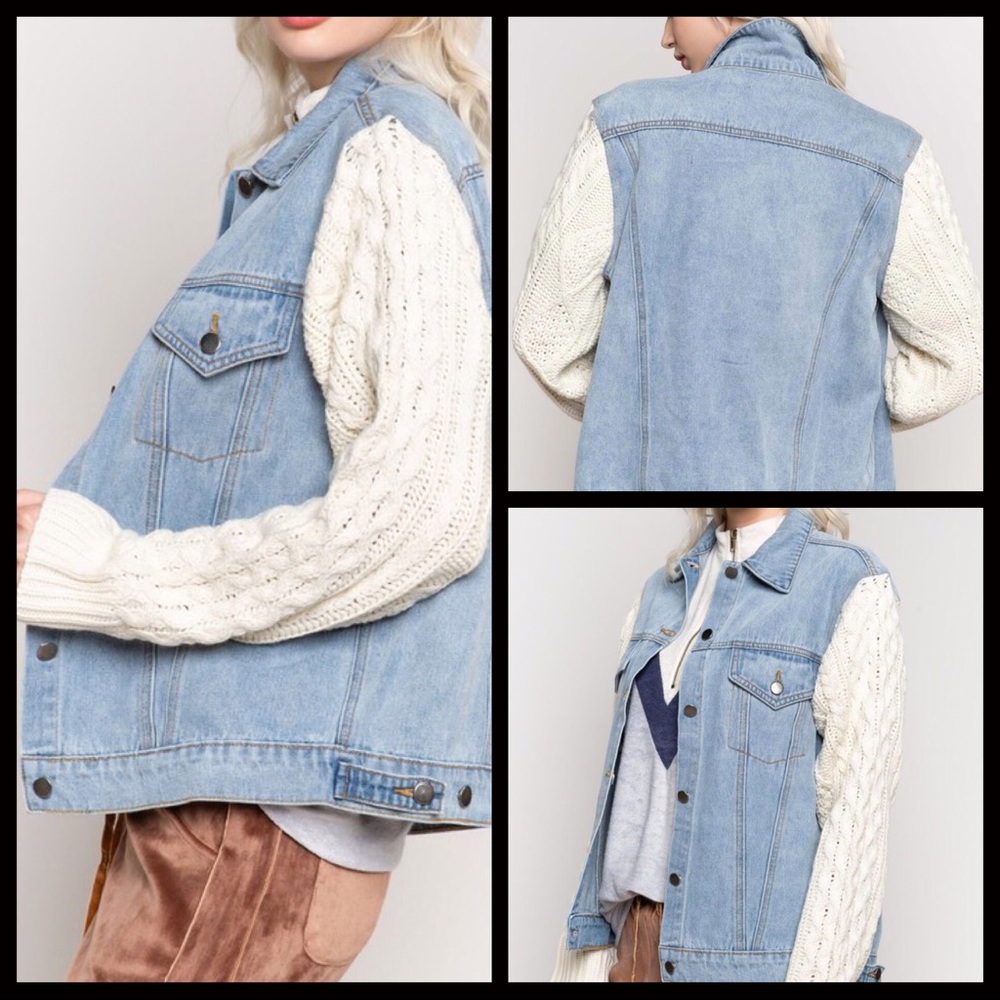 1 LEFT‼️ Buyer Fave💕Caleb Knit Denim Jacket - Picture 7 of 7